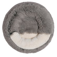 Snookie Hooded Donut Faux Chinchilla Dog Bed